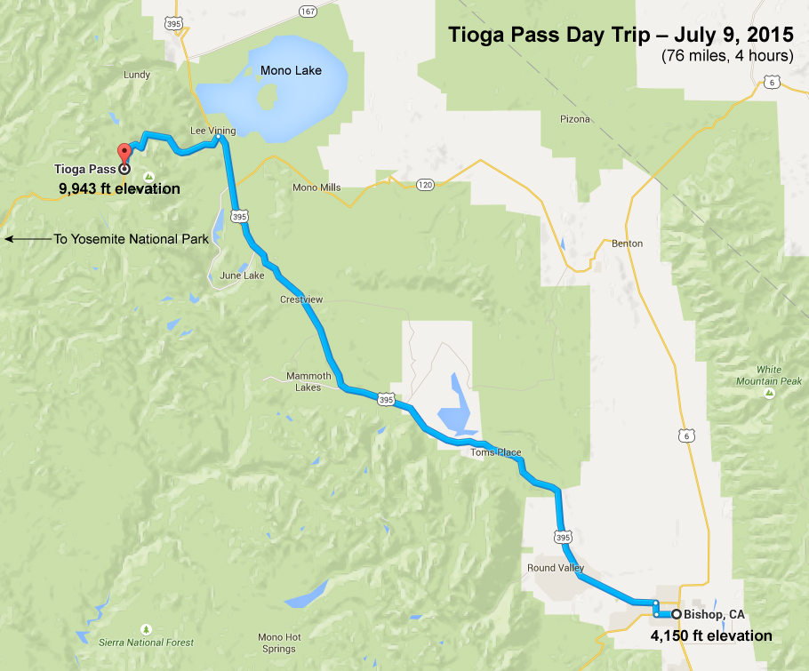 Toga Pass Route (click to enlarge)